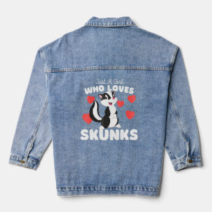 Just A Girl Who Lieben Skunks Niedlich Skunk Jeansjacke