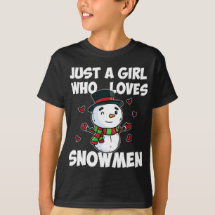 Just a Girl Who Lieben Snowman Niedlich Frozen Sno T-Shirt