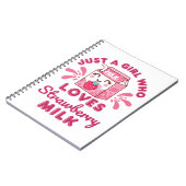 Just a Girl Who Lieben Strawberry Milk Kawaii Notizblock (Linke Seite)