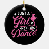 Just A Girl Who Lieben tanzen - Tänzerin Lover Keramik Ornament (Hinten)