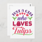 Just a Girl Who Lieben Tulips Tulip Blume Gärtner Postkarte (Vorne/Hinten)