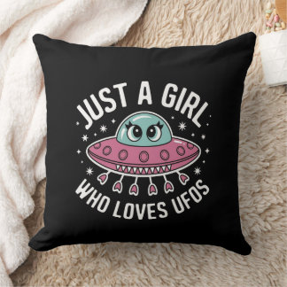 Just a Girl Who Lieben UFOs - Niedliche Alien Love Kissen