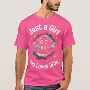 Just A Girl Who Lieben Ufos Niedliche Alien Sci Fi T-Shirt