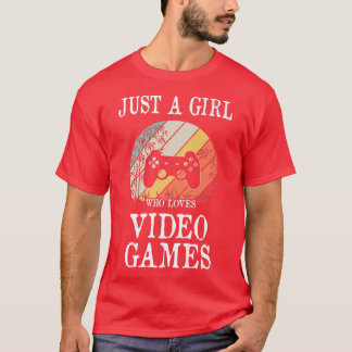 Just A Girl Who Lieben Video Games Premium T - Shi T-Shirt