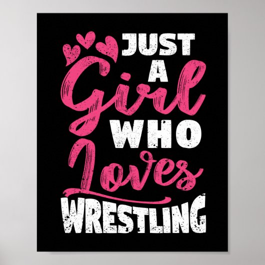 Just a Girl Who Lieben Wrestling Girls Funny Wrest Poster (Vorne)
