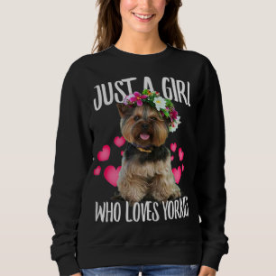 Just A Girl Who Lieben Yorkie Dog Liebe - Vater Ma Sweatshirt