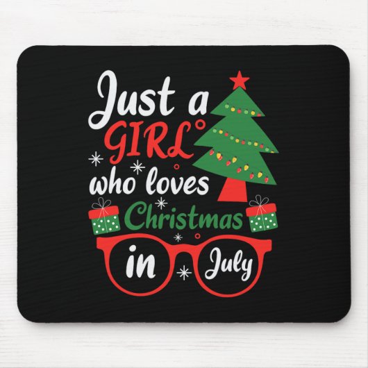 Just A Girl Who Love Christmas In July Mousepad (Vorne)