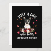 Just A Girl Who Love Her Boston Terrier Dog Lover Ankündigung (Vorne/Hinten)