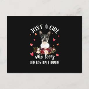 Just A Girl Who Love Her Boston Terrier Dog Lover Feiertagspostkarte
