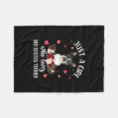 Just A Girl Who Love Her Boston Terrier Dog Lover Fleecedecke (Vorderseite (Horizontal))