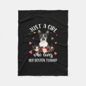 Just A Girl Who Love Her Boston Terrier Dog Lover Fleecedecke (Vorderseite)