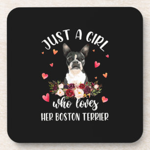 Just A Girl Who Love Her Boston Terrier Dog Lover Getränkeuntersetzer