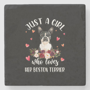 Just A Girl Who Love Her Boston Terrier Dog Lover Steinuntersetzer