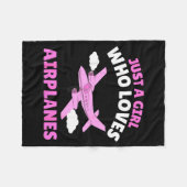 Just A Girl Who Loves Airplanes Kids Toddler Baby  Fleecedecke (Vorderseite (Horizontal))