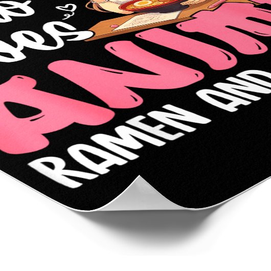 Just A Girl Who Loves Anime Ramen And Sketching, J Poster (Ecke)