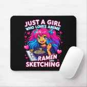Just A Girl Who Loves Anime Ramen And Sketching  Mousepad (Mit Mouse)