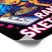 Just A Girl Who Loves Anime Ramen And Sketching Poster (Ecke)