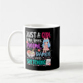 Just A Girl Who Loves Anime Ramen Sketching Japan Kaffeetasse (Links)