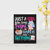 Just A Girl Who Loves Anime Ramen Sketching Japan  Karte (Gelbe Blume)