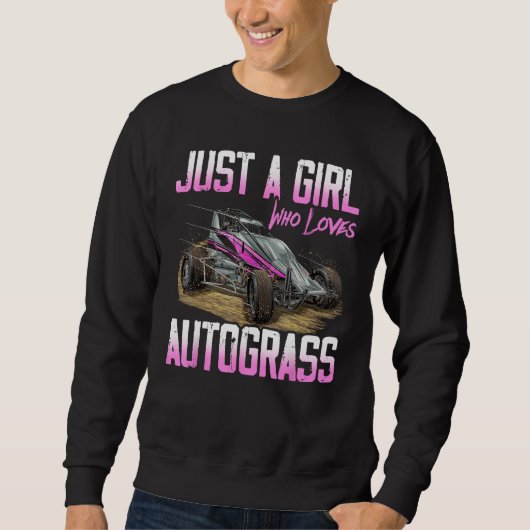 Just A Girl Who Loves Autograss Retro 1 Sweatshirt (Vorderseite)