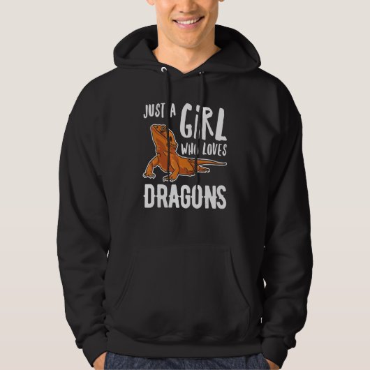 Just A Girl Who Loves Bearded Dragon Lizard Repti Hoodie (Vorderseite)