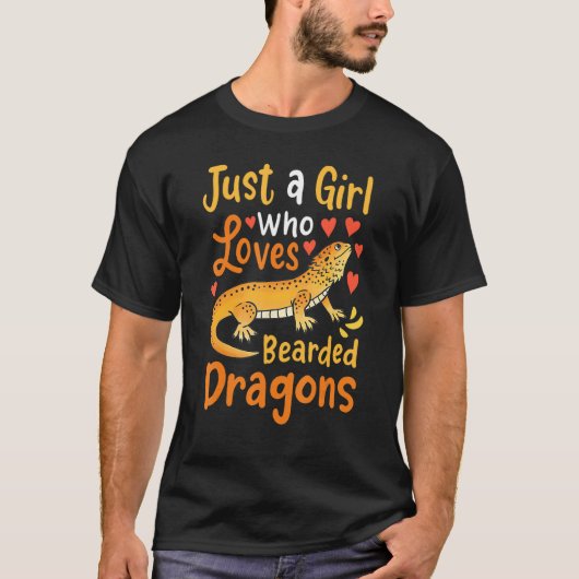 Just A Girl Who Loves Bearded Dragon Lizard Repti T-Shirt (Vorderseite)