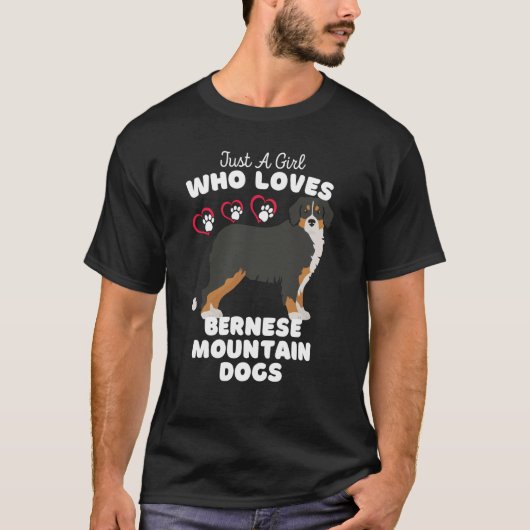 Just A Girl Who Loves Bernese Mountain Dogs Cute K T-Shirt (Vorderseite)