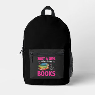 Just A Girl Who Loves Books Bedruckter Rucksack
