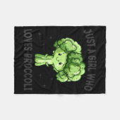 Just A Girl Who Loves Broccoli Funny Broccoli Love Fleecedecke (Vorderseite (Horizontal))