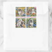 Just a girl who loves bunnies quadratischer aufkleber (Tasche)