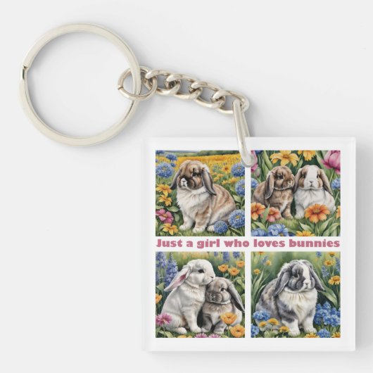 Just a girl who loves bunnies schlüsselanhänger (Vorderseite)