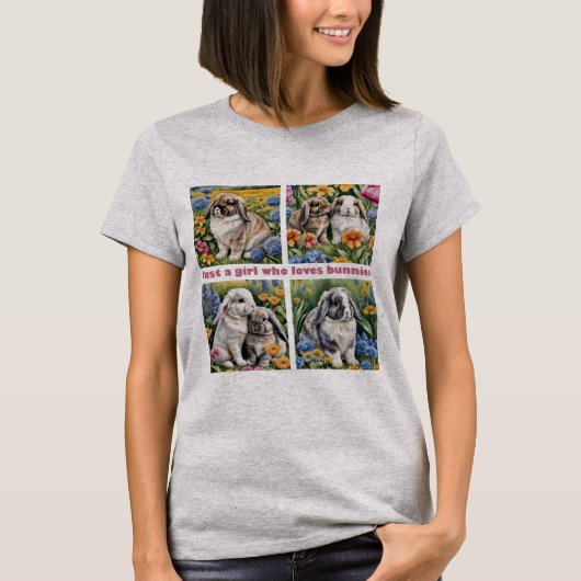 Just a girl who loves bunnies T-Shirt (Vorderseite)