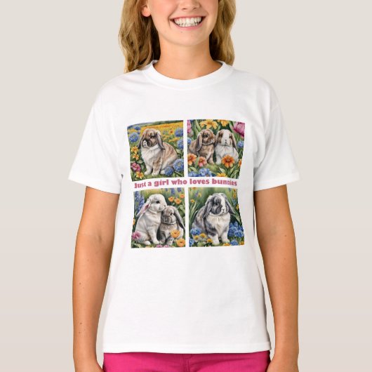 Just a girl who loves bunnies T-Shirt (Vorderseite)