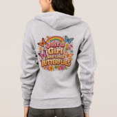 Just a Girl Who Loves Butterflies – Cute Floral  Hoodie (Rückseite)