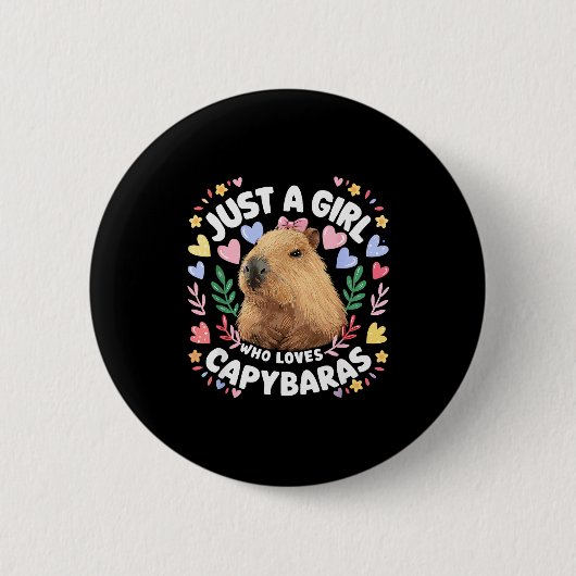 Just A Girl Who Loves Capybaras Cute Capybara Love Button (Vorderseite)