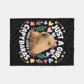 Just A Girl Who Loves Capybaras Cute Capybara Love Fleecedecke (Vorderseite (Horizontal))