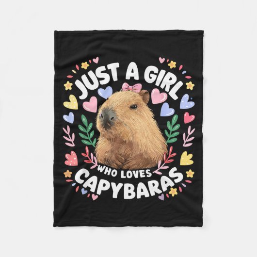 Just A Girl Who Loves Capybaras Cute Capybara Love Fleecedecke (Vorderseite)