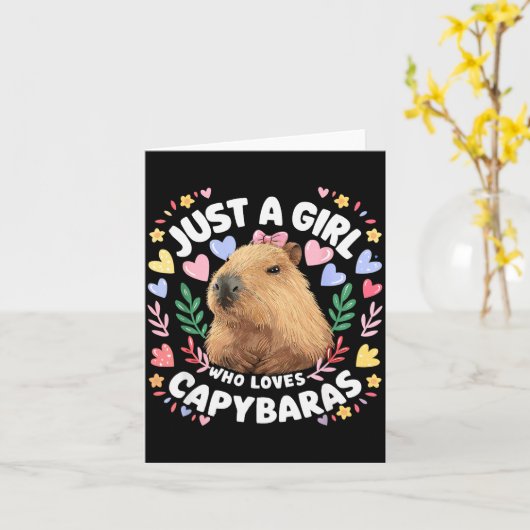 Just A Girl Who Loves Capybaras Cute Capybara Love Karte (Gelbe Blume)