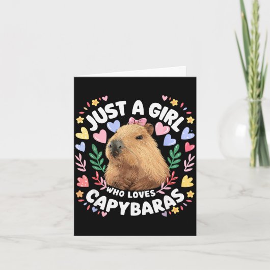 Just A Girl Who Loves Capybaras Cute Capybara Love Karte (Vorderseite)