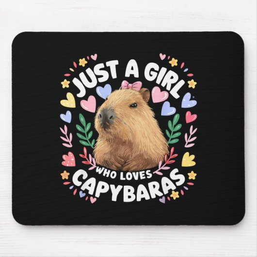 Just A Girl Who Loves Capybaras Cute Capybara Love Mousepad (Vorne)