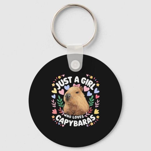 Just A Girl Who Loves Capybaras Cute Capybara Love Schlüsselanhänger (Vorderseite)
