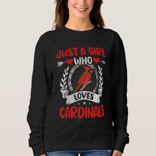 Just a Girl who loves Cardinals Bird Watching Bird Sweatshirt (Vorderseite)