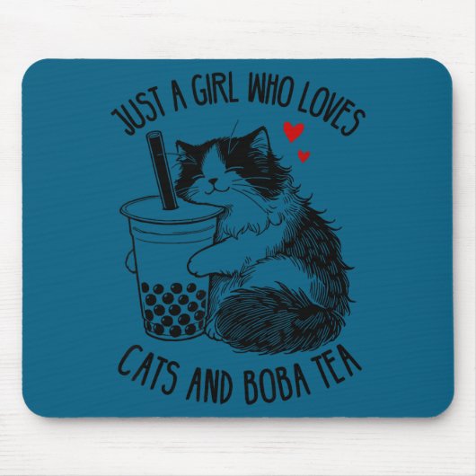 Just A Girl Who Loves Cats And Boba Tea Ragdoll Ca Mousepad (Vorne)