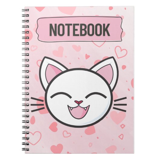 "Just a Girl Who Loves Cats – Cute Cat Notebook" Notizblock (Vorderseite)