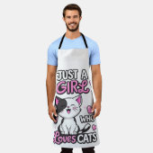 Just a Girl Who Loves Cats Cute Withe Schürze (Getragen)