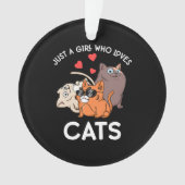Just A Girl Who Loves Cats Kids Women Cat Ornament (Vorderseite)
