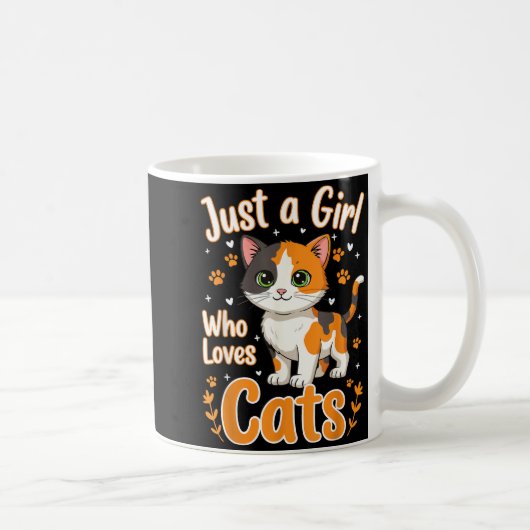 Just A Girl Who Loves Cats Valentines Day Cat Wome Kaffeetasse (Rechts)