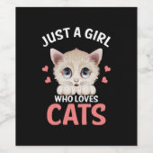 Just A Girl Who Loves Cats Weinetikett (Einzelnes Label)