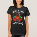 Just A Girl Who Loves Chickens Christmas T-Shirt<br><div class="desc">Just A Girl Who Loves Chickens Christmas</div>