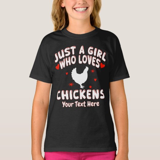 Just A Girl Who Loves Chickens Personalized T-Shirt (Vorderseite)